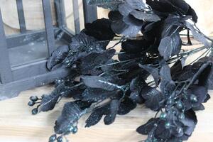 Černá umělá kytička ginkových listů 50cm