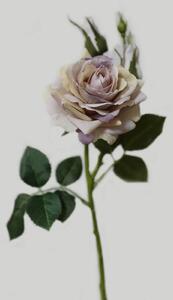 Fialová umělá růže s puky 42cm