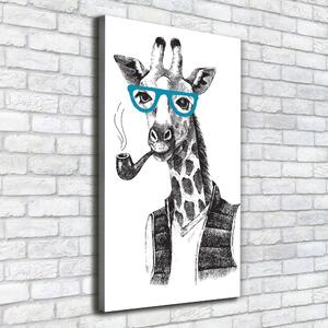Vertikální Foto obraz na plátně Žirafa v brýlích ocv-122012386