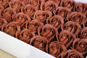 Hnědé mýdlové růže 50ks 6cm