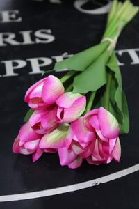 Růžová umělá kytička tulipánů 40cm