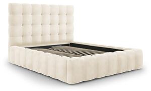 Béžová čalouněná dvoulůžková postel s úložným prostorem s roštem 160x200 cm Bali – Cosmopolitan Design