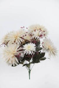 Krémová umělá kytice chryzantéma 40cm
