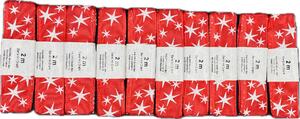 Sada 10x Vánoční stuha červená STARLIGHT RED saténová, skládaná 10x 25mm x 2m (14,-Kč/ks) (7,-Kč/m)