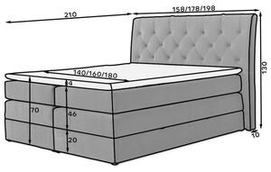 Boxspringová postel s úložným prostorem 160x200 VORVIRO - černá eko kůže