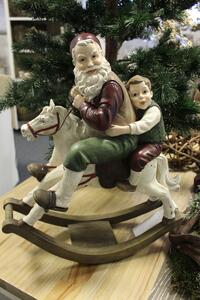 Mikuláš s chlapcem na bílém koni 55cm
