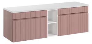 Comad Koupelnová skříňka pod deskové umyvadlo set Iconic Rose 140 antická růžová/bílá