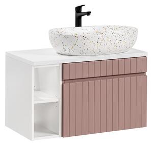 Comad Koupelnová skříňka s deskovým umyvadlem set Iconic Rose 80 antická růžová