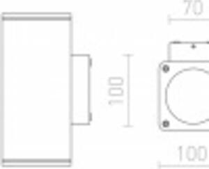 RED - DESIGN RENDL RENDL MIZZI SQ II nástěnná antracitová 230V LED 2x12W 46° IP54 3000K R11965