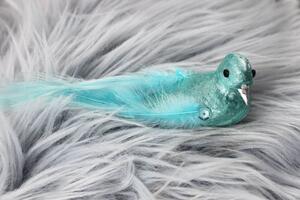 Modrý tiffany ptáček na kolíčky 15 cm