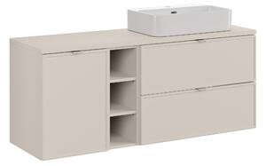 Comad Koupelnová skříňka s deskovým umyvadlem s košem na prádlo set Bella Cashmere 80 kašmír