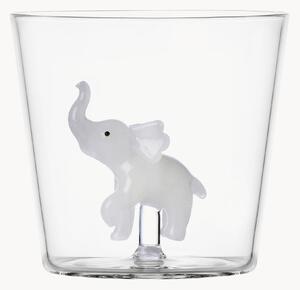 Ručně vyrobený skleněný pohárek z borosilikátového skla White Elephant