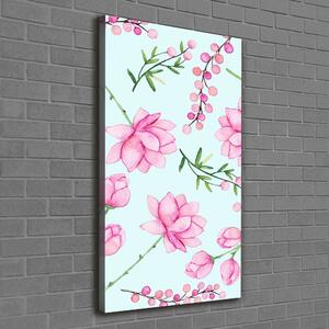 Vertikální Foto obraz na plátně Květiny a jahody ocv-127745276