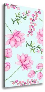 Vertikální Foto obraz na plátně Květiny a jahody ocv-127745276