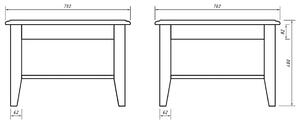 KATMANDU Malý konferenční stolek Belluno Elegante, bílá, medový dub, masiv, 48x70x70 cm