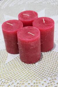 Červené adventní svíčky 8 x 6 cm 4-set