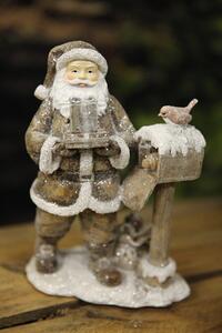 Hnědý Santa vánoční figurka 20 cm