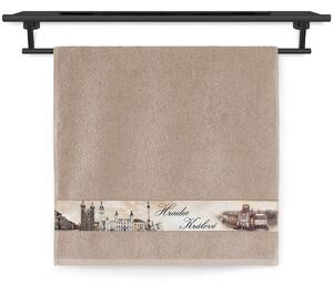 Ručník Veba NORA tisk město Hradec Králové nugátová Velikost: 50x100 cm