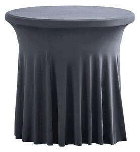TENTino Elastický ubrus SKIRTING na kavárenský nízký stůl 80 cm VÍCE BAREV Barva ubrusu: TMAVĚ ŠEDÁ / ANTRACIT