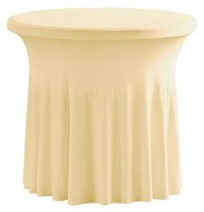 TENTino Elastický ubrus SKIRTING na kavárenský nízký stůl 80 cm VÍCE BAREV Barva ubrusu: ŠAMPAŇ / CHAMPAGNE