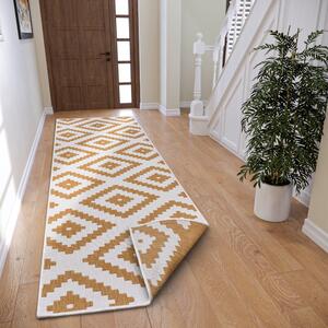 Okrově žluto-bílý venkovní koberec 80x250 cm Malta – NORTHRUGS