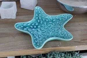 Modrá dekorační hvězdice ve tvaru misky 19cm