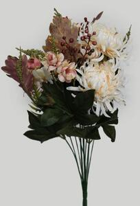 Krémová umělá kytice chryzantéma 58cm