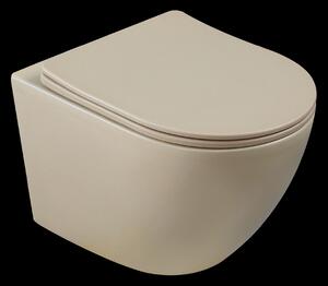 Invena Invena, MISKA WC PODWIESZANA, QFS, TAVRO OKRĄGŁA, Z DESKY WOLNOOPAD CAPPUCCINO, INV-CE-71-008-Y