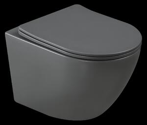 Invena Invena, MISKA WC PODWIESZANA, QFS, TAVRO OKRĄGŁA, Z DESKY WOLNOOPAD, SZARY, INV-CE-71-007-Y