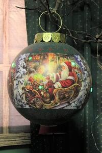 Klasik vánoční koule s Mikulášem 12LED 40cm