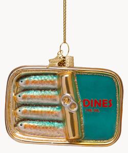 Ručně foukaná vánoční ozdoba Blue Sardines