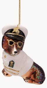 Ručně foukaná vánoční ozdoba Captain Dog