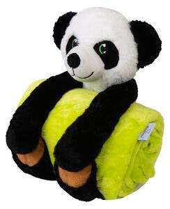 Babymatex Deka CAROL 85x100 cm - Zelená s plyšákem Panda
