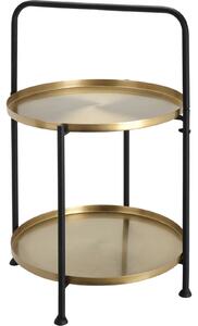 Boční stolek k pohovce, zlaté tácky, Ø 45 cm