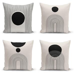 Černo-béžové povlaky na polštáře v sadě 4 ks 43x43 cm - Minimalist Cushion Covers