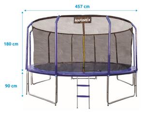 Standard Trampolína ø 457 cm + vnitřní ochranná síť + schůdky MARIMEX 19000084