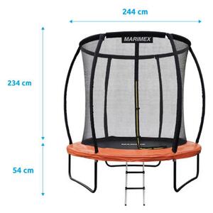 Premium Trampolína ø 244 cm + vnitřní ochranná síť + schůdky MARIMEX 19000103