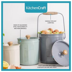Ocelové nádoby na kompostovatelný odpad v sadě 3 ks - Kitchen Craft
