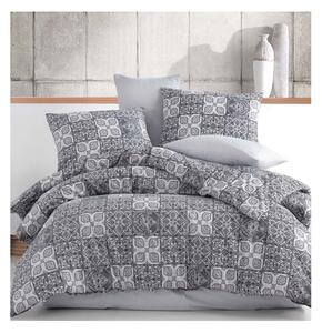 Povlečení bavlněné Ceramica šedé EMI, Francouzský set1 200x220 + 2x (70x90)