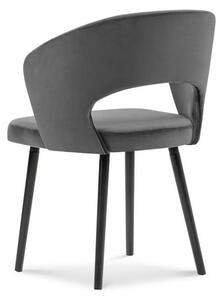 Tmavě šedá jídelní židle se sametovým potahem Windsor & Co Sofas Elpis