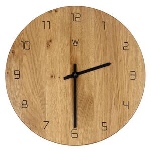 Wooded Nástěnné hodiny Ottawa z masivu DUB ø32 cm Barva vyfrézování (číslaznakdrážky): Stejná jako odstín hodin (+0 Kč)