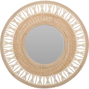 Kulaté zrcadlo,rám z bambusové pleteniny, Ø 56 cm