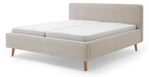Béžová čalouněná dvoulůžková postel 140x200 cm Mattis Cord – Meise Möbel