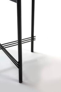 Bílo-černý odkládací stolek se skleněnou deskou v mramorovém dekoru Marckeric, ø 47 cm