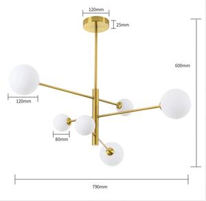Lustr na tyči DORADO 6xG9/40W/230V zlatá