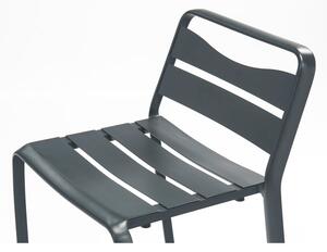 Sada 2 šedých zahradních hliníkových stohovatelných barových stoliček Ezeis Spring