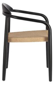 Béžovo-černá zahradní židle z eukalytového dřeva Kave Home Glynis