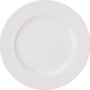 Obědový mělký talíř, porcelánový, bílý, Ø 27 cm