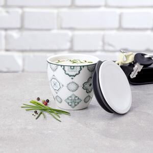Zeleno-bílá porcelánová dóza na potraviny Villeroy & Boch Like To Go, ø 7,3 cm