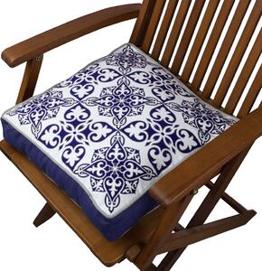 ASIR Polštář YM1296 bílý s modrými ornamenty